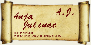 Anja Julinac vizit kartica